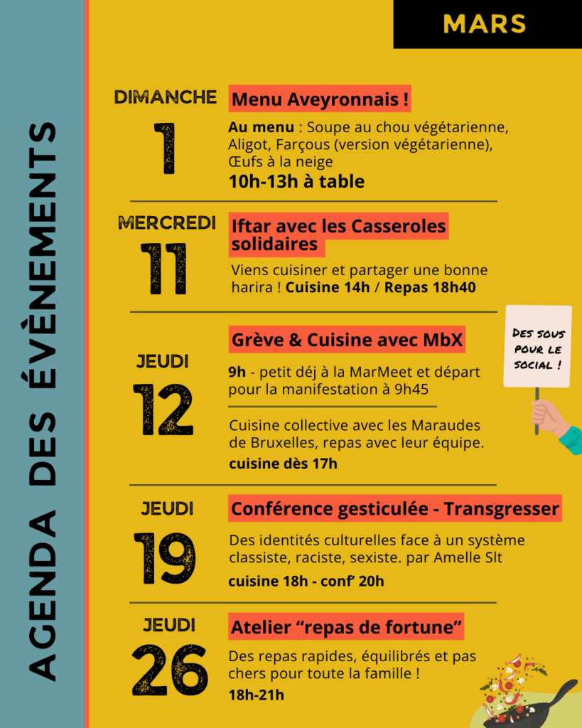 Agenda du mois de mars